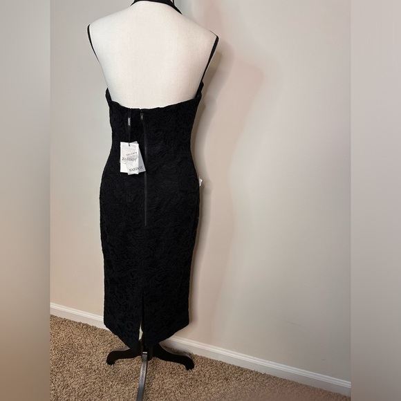 BARDOT Black Lace Halter Cross Neck MIDI Tea Length Dress Sz 8 NWT (A0059 B3) - Picture 2 of 15